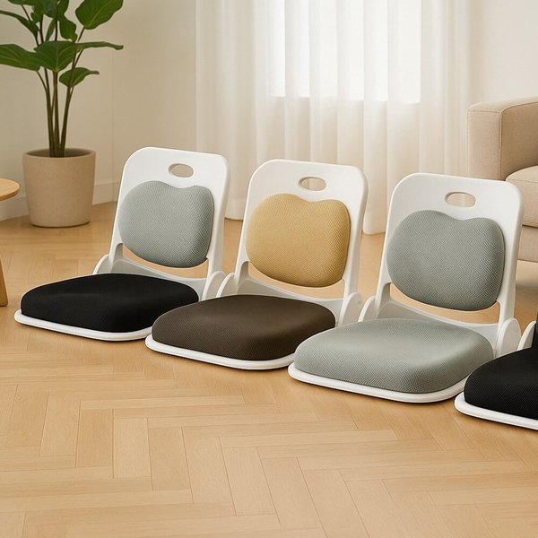 푹신 도톰 허리편한 등받이 접이식 좌식의자 10colors (FB5102)