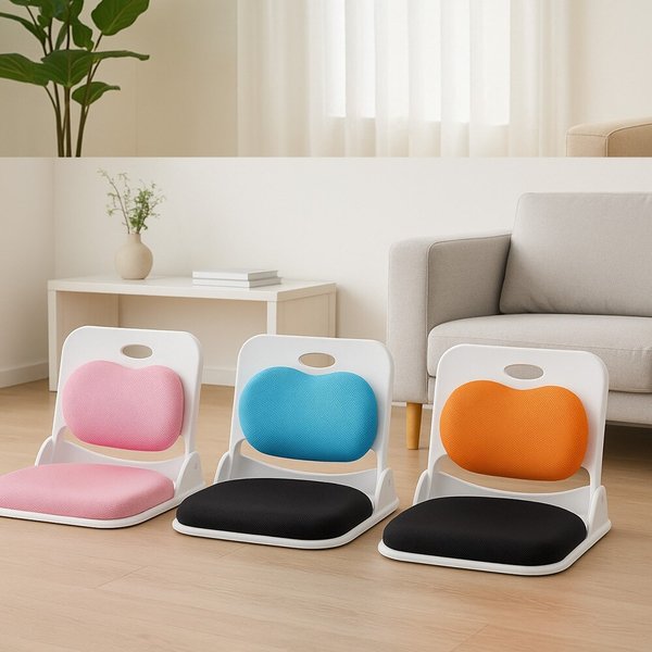 푹신 도톰 허리편한 등받이 접이식 좌식의자 10colors (FB5102)