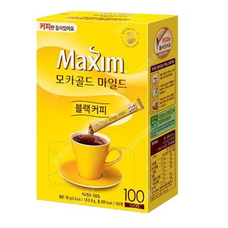  맥심 모카골드 블랙 솔루블 스틱커피 100T X 2개(커피만 들어있어요)