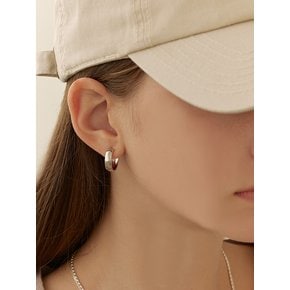 [연말 스페셜 6mm+10mm 진주귀걸이 증정] Bold line hoop earring