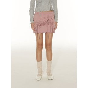 FAIRY SHIRRING MINI SKIRT - PINK