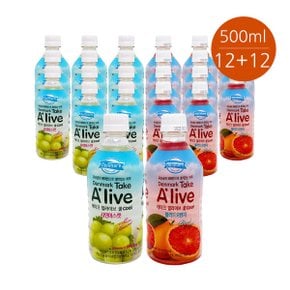 덴마크 테이크 얼라이브 500ml 오렌지12+샤인머스캣12