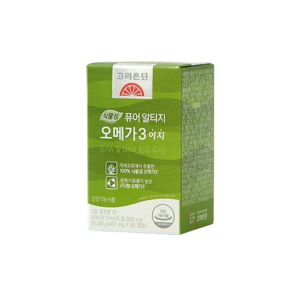 고려은단 식물성 퓨어 알티지 rTG 오메가3 이지 2개월분 60캡슐 x 2개 (S35230706)