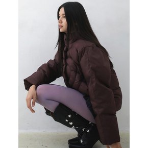 Heart Puffer Jacket Burgundy