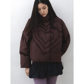 Heart Puffer Jacket Burgundy