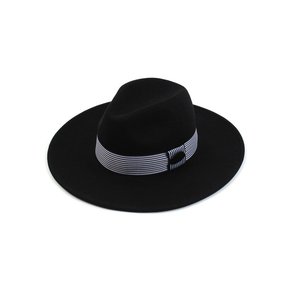 NV Stripe Line Wool Black Fedora 울페도라