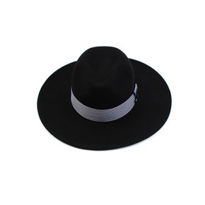 NV Stripe Line Wool Black Fedora 울페도라