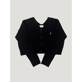 RCH fisherman cable crop cardigan black ( RCH 피셔맨 케이블 가디건 블랙 )