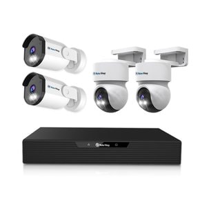 글로벌아이넷 로보뷰NVR 8채널 AI CCTV POE 녹화기 4K UHD+IP카메라 N5 2대+A7 2대