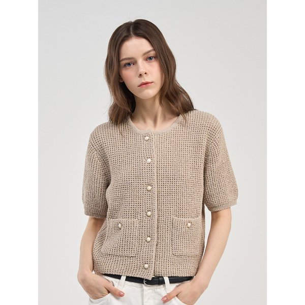 Boucle Tweed Knit Cardigan  4color