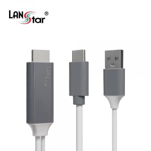 엠지솔루션 LANSTAR TypeC to HDMI 미러링(LS-USB312-HDCHAN, 2m)