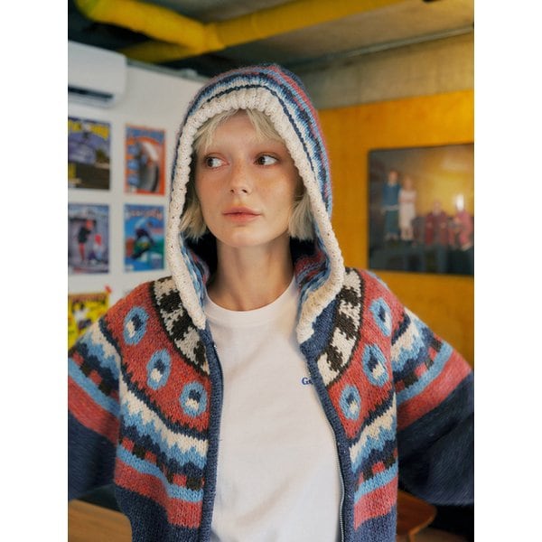 Kaya Neps Hood Cardigan (Navy)