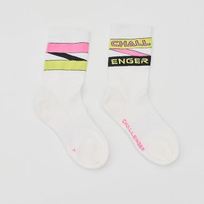 유니 언발란스 로고 디테일 쿠션 중목 양말 핫핑크 CHF1USO6283HP