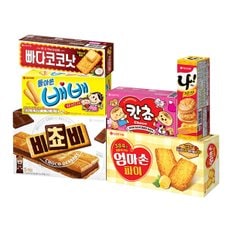 롯데제과 온가족이 함께 즐기는 6종 과자세트 (배배,칸쵸,빠다코코낫,비쵸비 등)