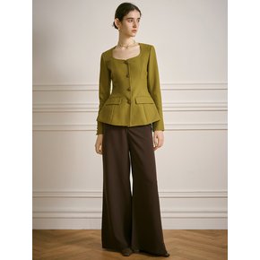 YY_Vintage long wide-leg brown pants