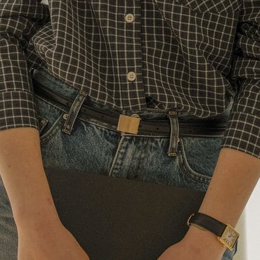 틸아이다이 Minimal metal buckle belt_[2color]