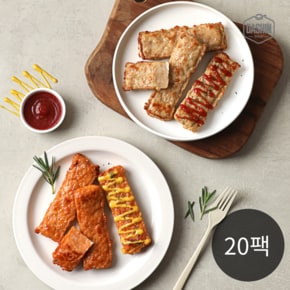 닭신 고단백 닭가슴살바 떡갈비맛 외 4종 20팩 / 국내산 오븐구이 핫바