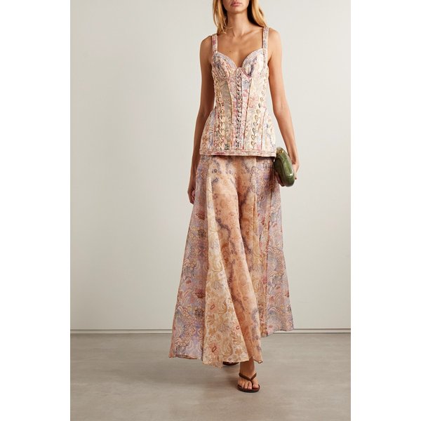 리벨리온 패널 레이어드 프린트 리넨 맥시 원피스 46376663162996843