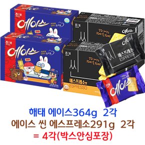 무료배송 해태 에이스364g 2각 + 씬에스프레소맛 291g 2각 = 4각(박스안