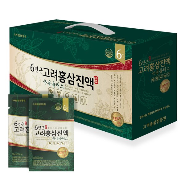 6년근 고려홍삼정 진액 녹용플러스 50ml 30포