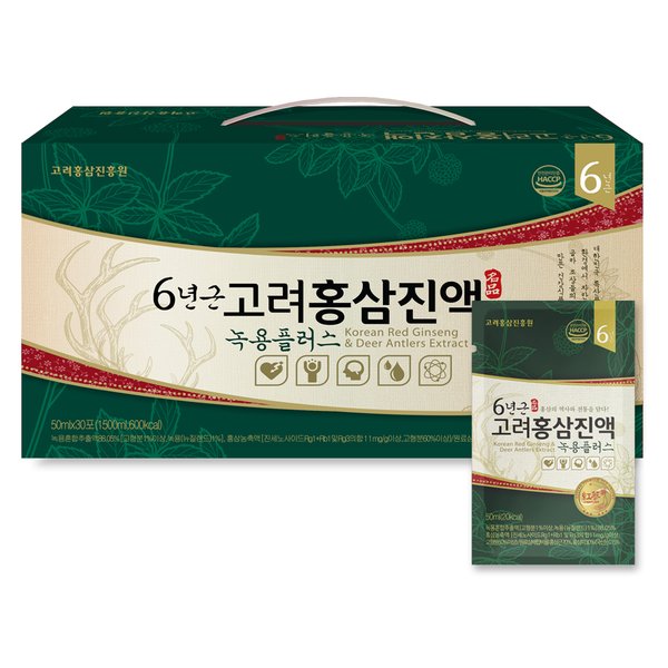 6년근 고려홍삼정 진액 녹용플러스 50ml 30포