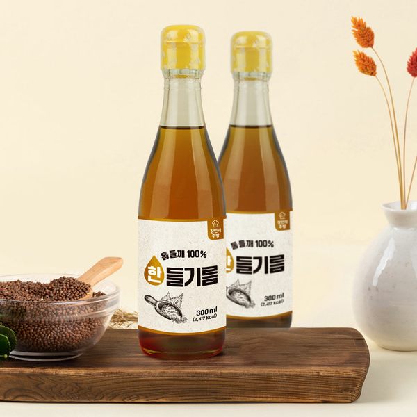 [김선교장인]국내 저온착유 통들깨 100 들기름 300ml 2병