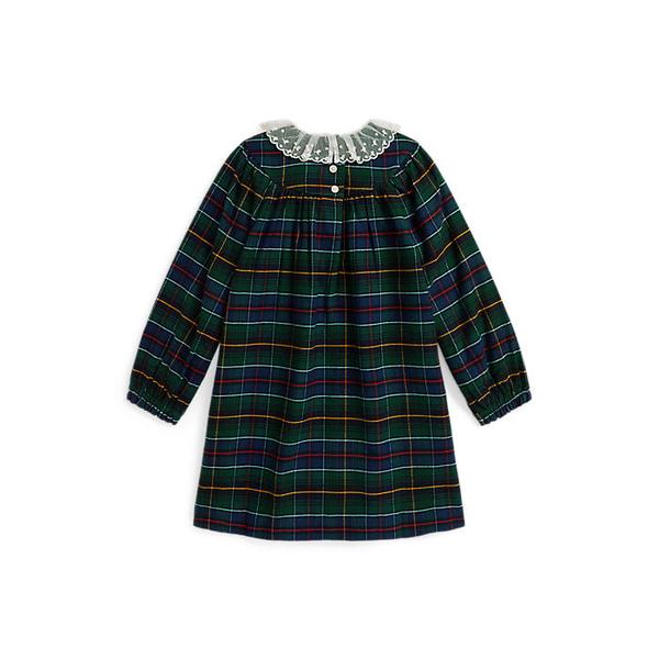 폴로 키즈 여아 2-6세 플래드 코튼 트윌 드레스(CWPODRSR3D21073999)