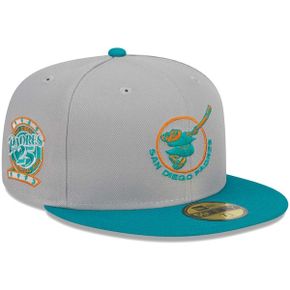 [해외] 920867 뉴에라 모자 MLB [샌디에이고 파드리스] 59FIFTY Fitted Hat - Gray/Teal