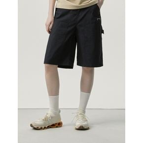 CHINO CARGO LONG SHORTS-BLACK