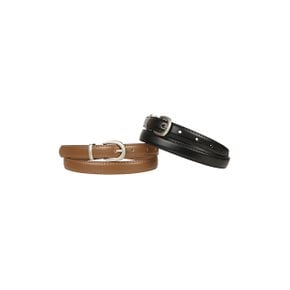 [BEIGE]라운드버클 가죽벨트 (PR7AQ201)