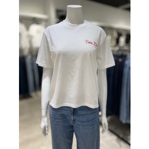 [파주점] [캘빈클라인진]여성 그래픽 로고 박시핏 반팔 티셔츠 47G898G-YAF
