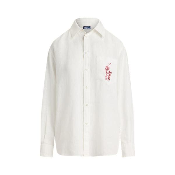 여성 오버사이즈핏 빅 포니 리넨 셔츠(WMPOSHTNDO21185100)