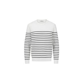 25S/S Premium 머신 워셔블 와플 스트라이프 라운드넥 니트 2종 택1 [ADF1ER1902]