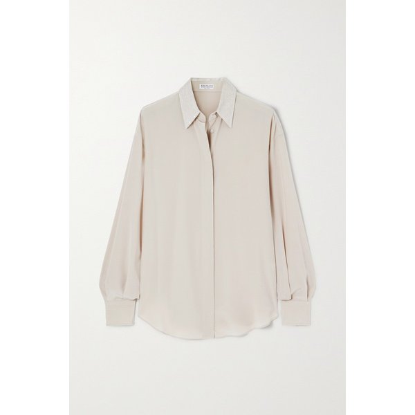 브루넬로쿠치넬리 시퀸 장식 실크 조젯 셔츠 1647597321006853