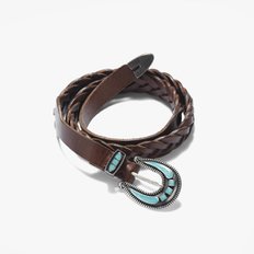 러스트 무드[TWISTED LEATHER BELT WITH TURQUOISE BUCKLE]/트위스트 레더 벨트 RUC2M80005