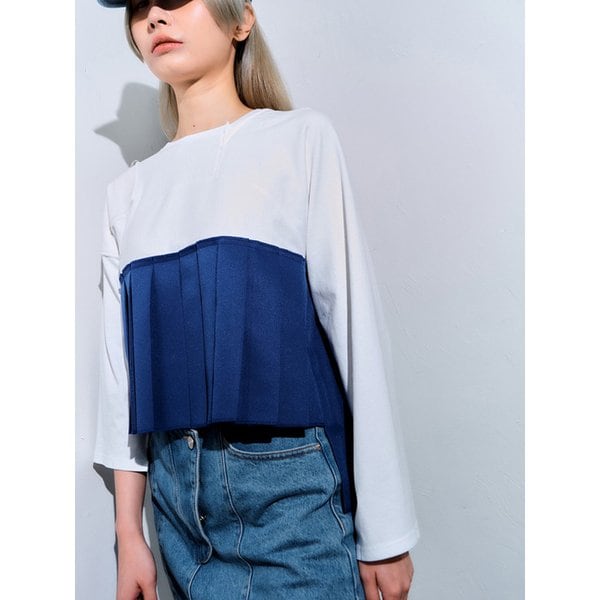 Unbalanced pleats top _R0TAM22011WHX