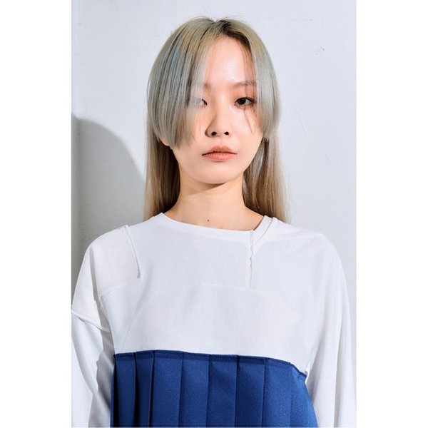 Unbalanced pleats top _R0TAM22011WHX