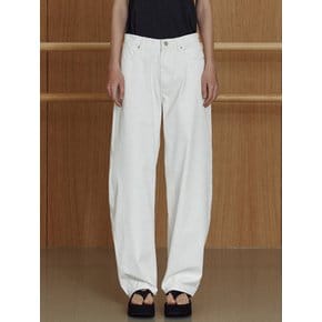 pigment white curved pants (white)