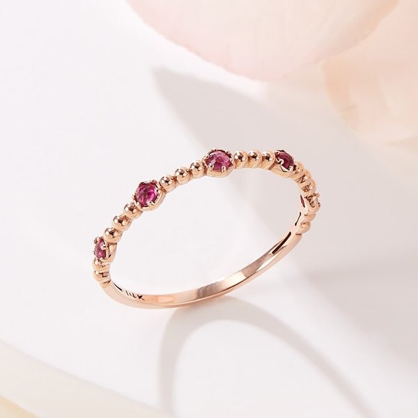 [비앤비골드] 18K 루비 러프 캔디볼 반지 SRS41138