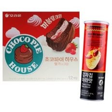 노브랜드 감자칩 마라맛 +초코파이하우스 딸기앤크림 /학교간식