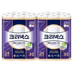 크리넥스 3겹 데코앤소프트 수딩 27M 24롤X2팩