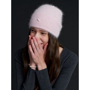 Pearl Snowman Angora Beanie_5COL (L234MCP040)