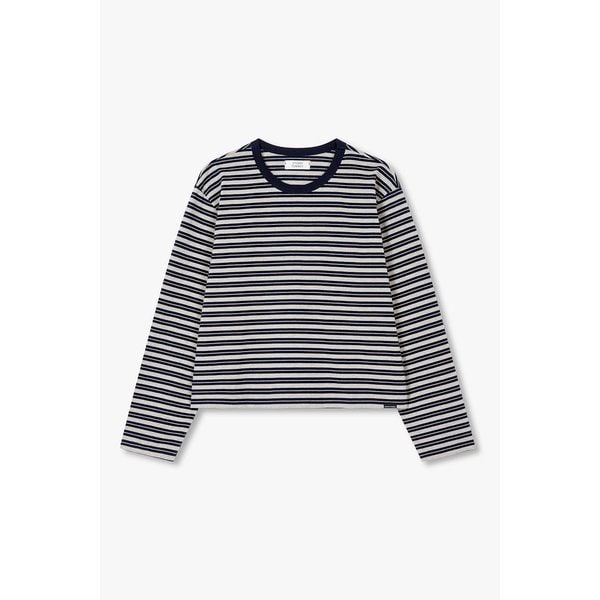 [리오더] 스트라이프 크롭 긴팔티셔츠 9175322976158