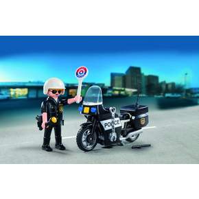 플레이모빌 City Action Police Carry Motorcycle Play Vehicle Playset, 4세 이상 어린이용.