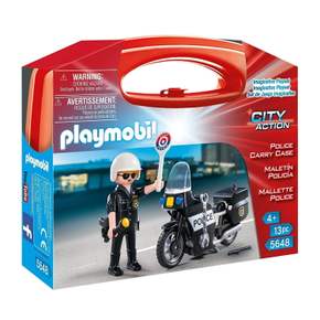 플레이모빌 City Action Police Carry Motorcycle Play Vehicle Playset, 4세 이상 어린이용.