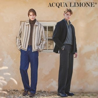신세계라이브쇼핑 (런칭한정! 레몬볼 증정) 25FW 아쿠아 리모네 배럴 레그핏 기모 데님 1종 남성