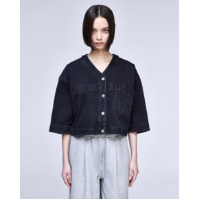 [파주점] [송지오우먼]지제로 팬서 브이넥 데님 셔츠 블랙 WH2SH821BK