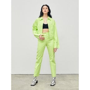 Stitched Straight Fit Pants Lime