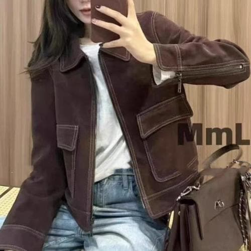 해나로이  리얼 무스탕 여성 스웨이드 숏 재킷 베스트 (S42846561)