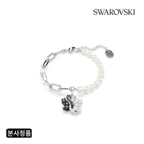 [본사정품/쇼핑백증정] Swan 크리스털 펄 블랙 로듐 팔찌M 5705720